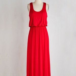 Modcloth Jolie Red Racerback Maxi Dress